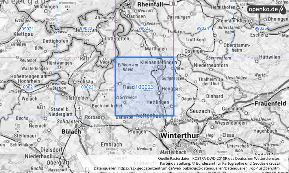 KOSTRA-DWD-2010R Rasterfeld Nr. 100023