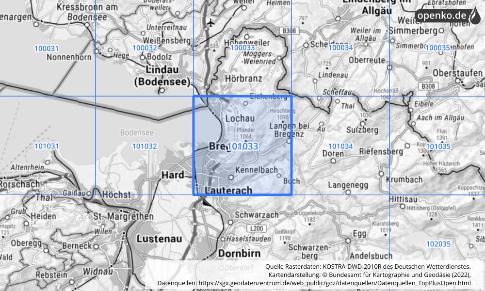KOSTRA-DWD-2010R Rasterfeld Nr. 101033