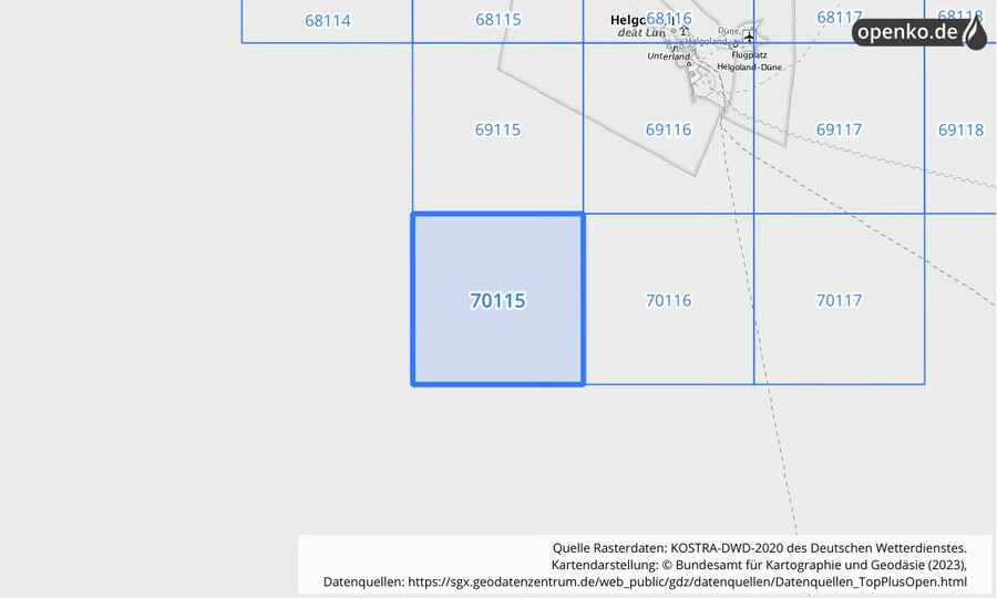 KOSTRA-DWD-2020 Rasterfeld Nr. 70115